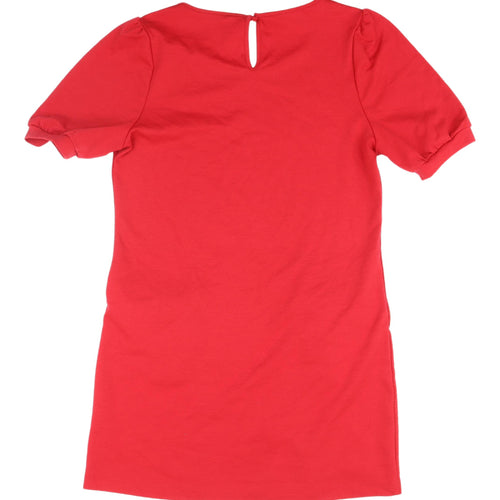 Store Twenty One Women's Red Puff Sleeve Knit Dress