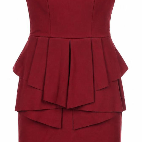Oh My Love London Red Strapless Peplum Mini Dress