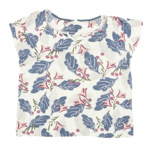 White Stuff Women's Multicoloured Size 16 Floral T-Shirt