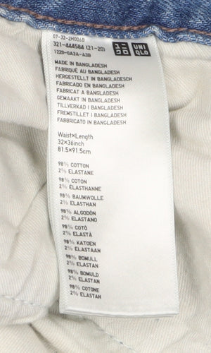 Uniqlo Men's Blue Straight Jeans, Size 32