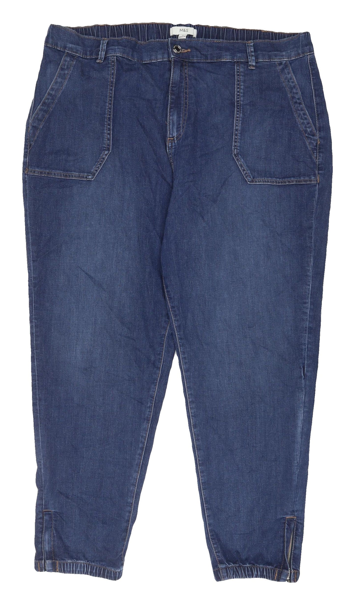 Marks and Spencer Women's Blue Tapered Jeans Size 22