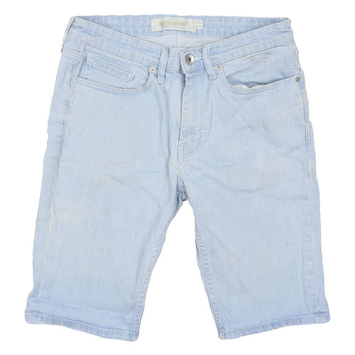 Topman Men's Blue Chino Denim Shorts Size 32