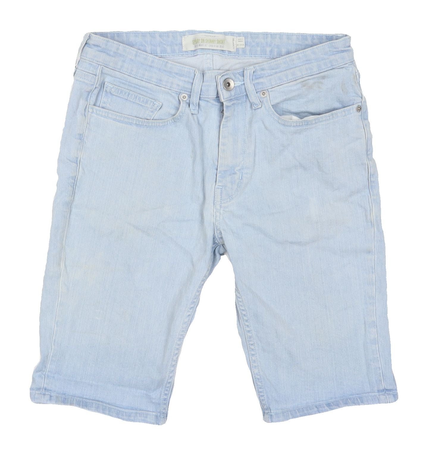 Topman Men's Blue Chino Denim Shorts Size 32