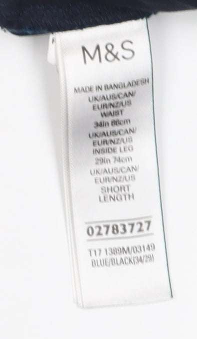 Marks & Spencer Men's Blue Straight Jeans 34W 29L