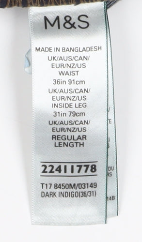 Marks and Spencer Men's Blue Straight Jeans