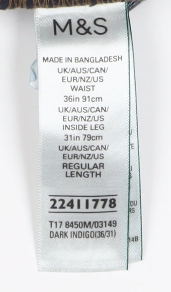 Marks and Spencer Men's Blue Straight Jeans
