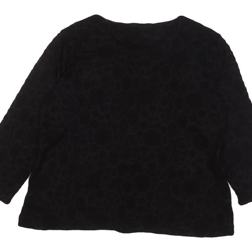 CutLoose Women's Black Cardigan XL Geometric 3/4 Sleeve