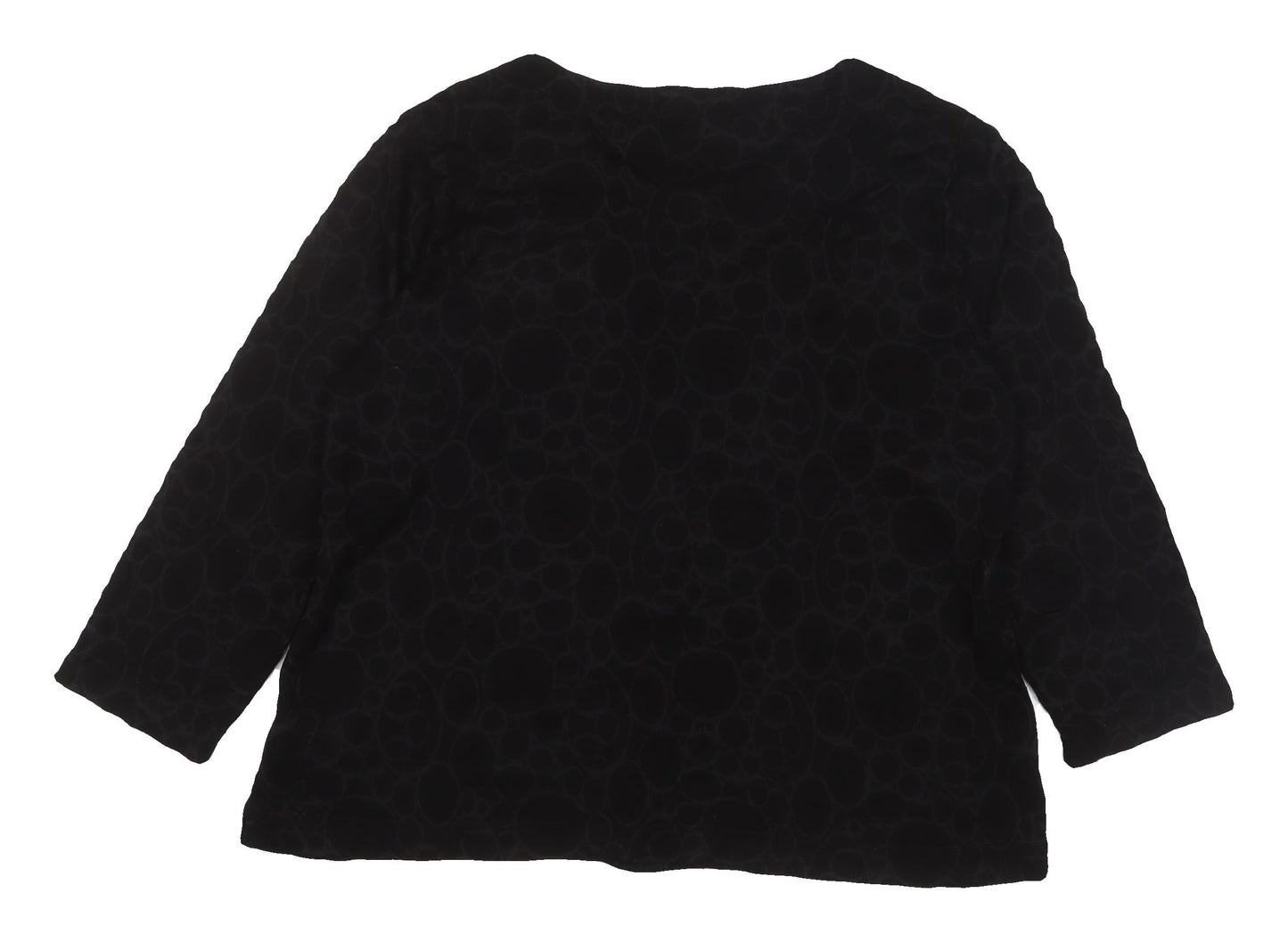 CutLoose Women's Black Cardigan XL Geometric 3/4 Sleeve