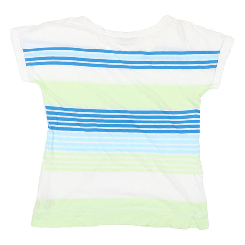 Marks and Spencer Women's Blue Striped T-Shirt, Size 10