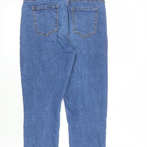 Momokrom Womens Blue Cotton Skinny Jeans Size 10 L27 in Regular Zip