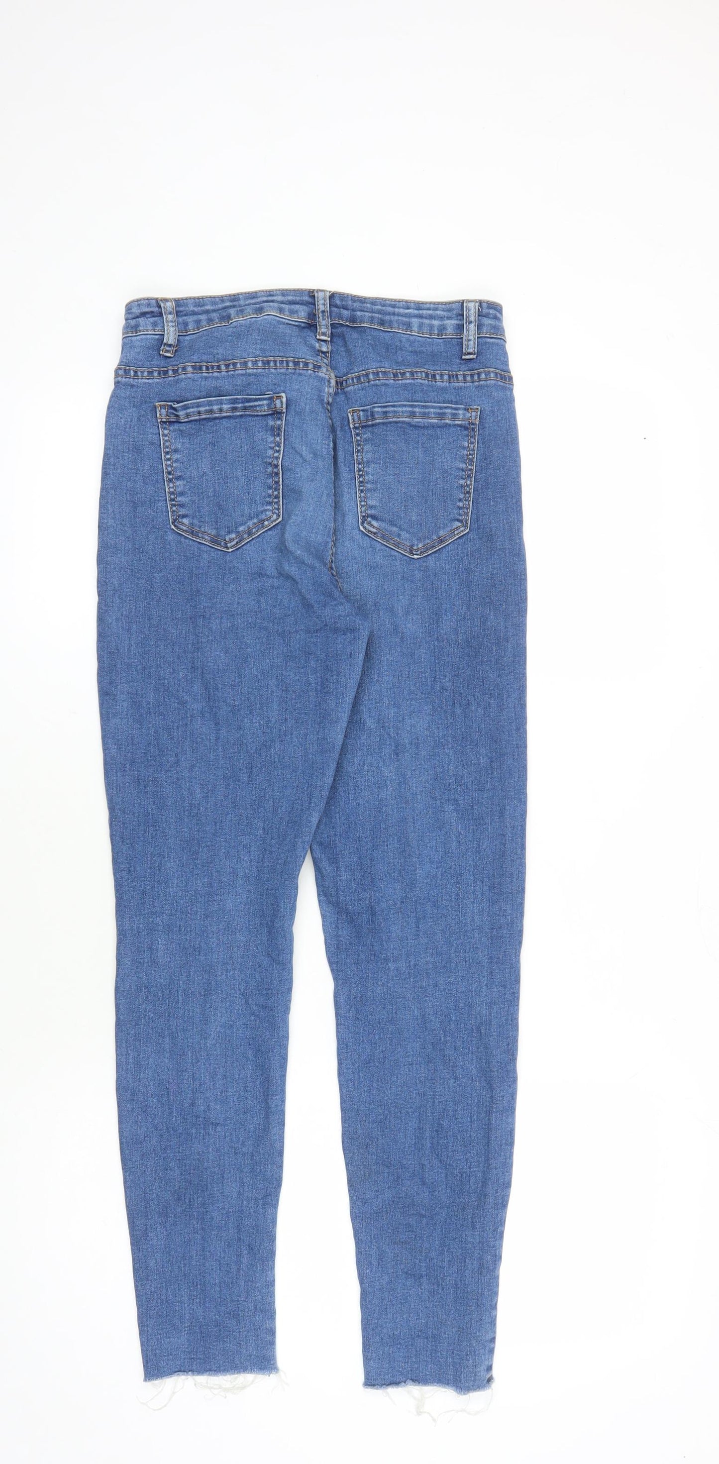 Momokrom Womens Blue Cotton Skinny Jeans Size 10 L27 in Regular Zip