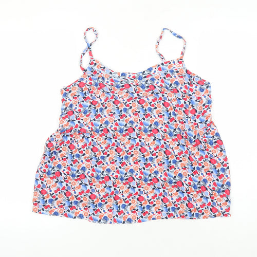Marks and Spencer Womens Multicoloured Geometric Viscose Camisole Tank Size 14 Round Neck - Fruit Pattern