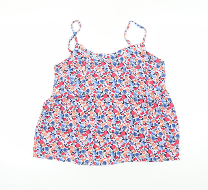Marks and Spencer Womens Multicoloured Geometric Viscose Camisole Tank Size 14 Round Neck - Fruit Pattern