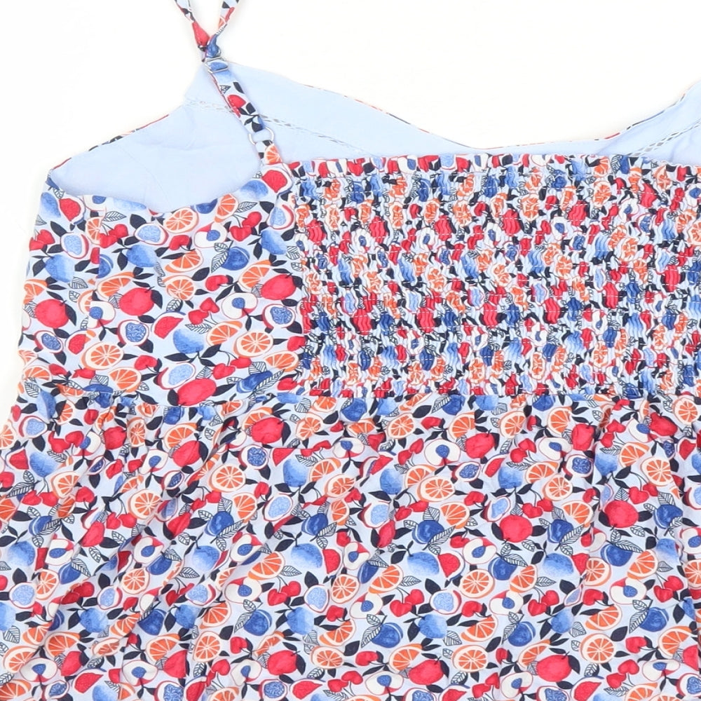 Marks and Spencer Womens Multicoloured Geometric Viscose Camisole Tank Size 14 Round Neck - Fruit Pattern