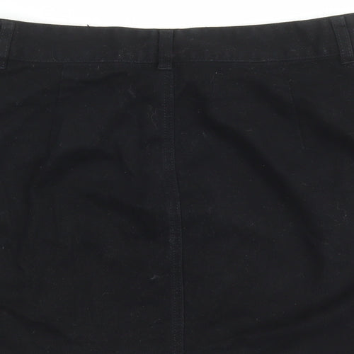 Urban Bliss Womens Black Cotton Cargo Skirt Size 14 Button