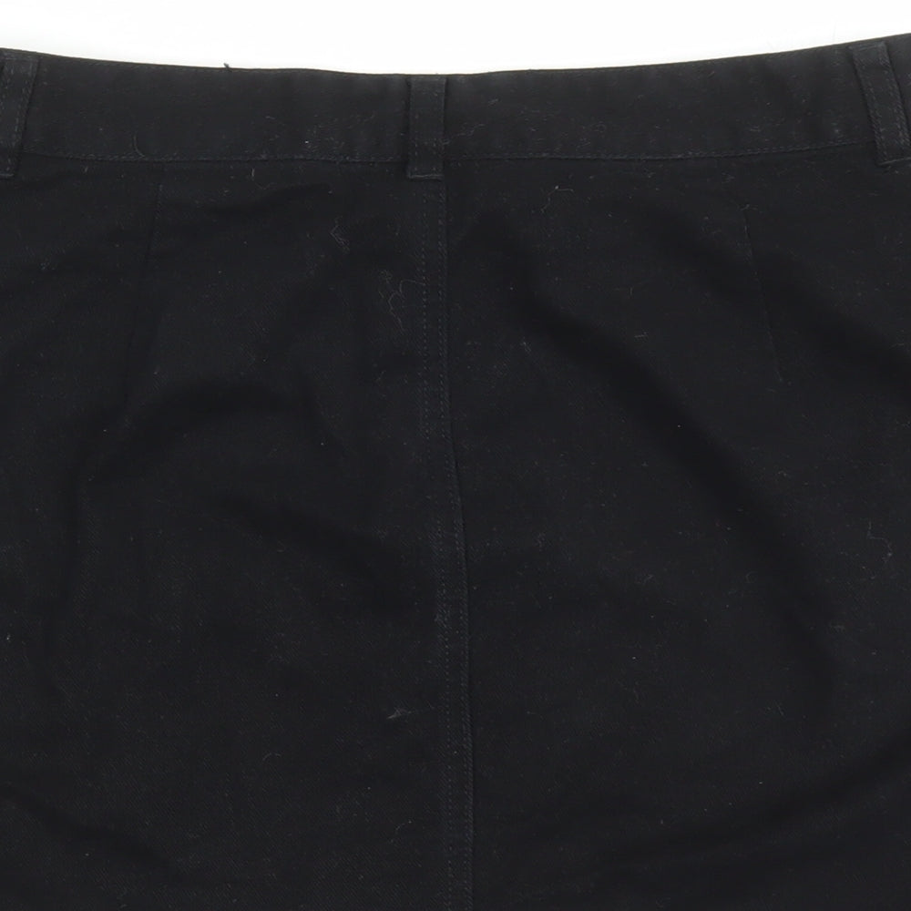 Urban Bliss Womens Black Cotton Cargo Skirt Size 14 Button