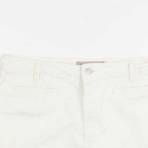 Espirit Womens White Cotton A-Line Skirt Size 14 Zip
