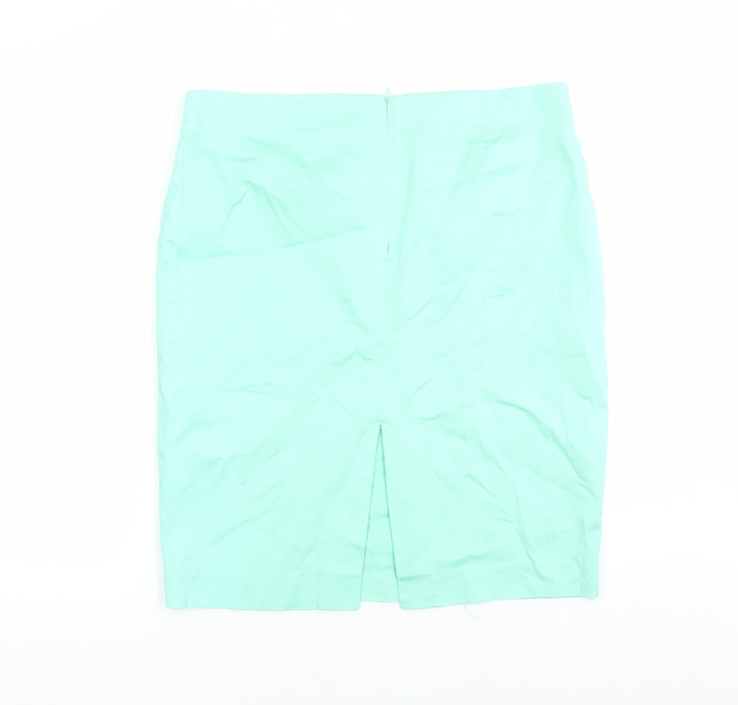 Oodji Womens Green Cotton A-Line Skirt Size 36 in Zip