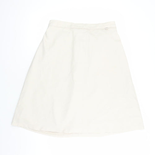 Marks and Spencer Womens Beige Polyester A-Line Skirt Size 16 - Elasticated Waist