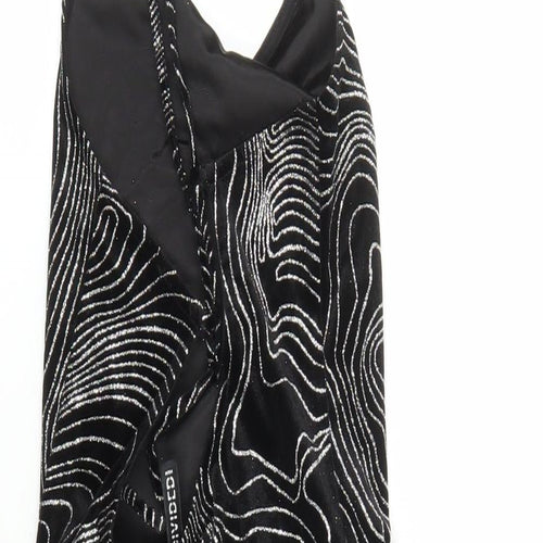 Divided by H&M Womens Black Geometric Polyester Bodycon Size S Cowl Neck Pullover - Glitter Effect