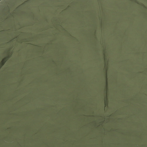 Warehouse Womens Green Viscose Basic Blouse Size 12 Round Neck
