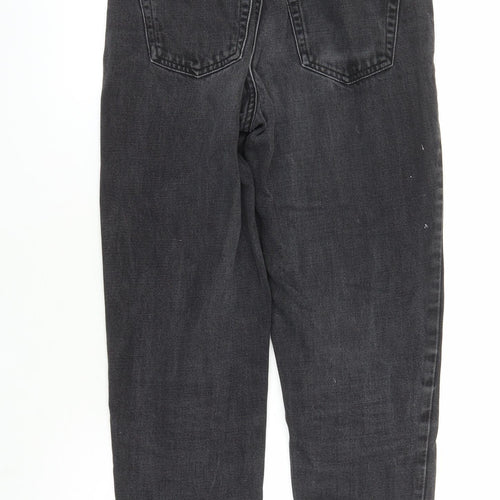 Topshop Womens Black Cotton Straight Jeans Size 28 in L28 in Regular Zip - Pockets