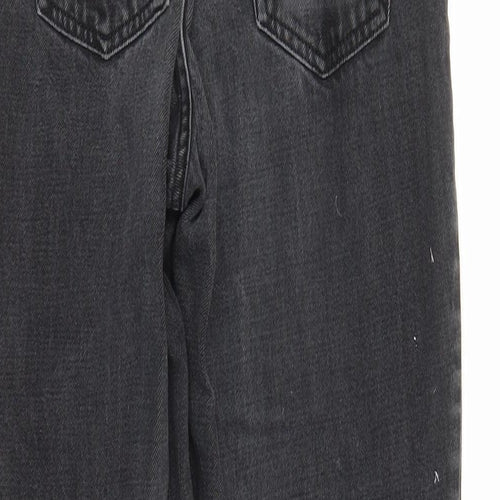 Topshop Womens Black Cotton Straight Jeans Size 28 in L28 in Regular Zip - Pockets