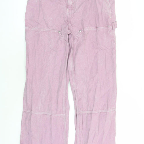 River Island Womens Purple Cotton Straight Jeans Size 12 L29 in Regular Zip - Pockets