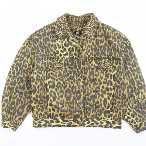 Jag Jeans Womens Brown Animal Print Jacket Size S Button - Leopard Pattern