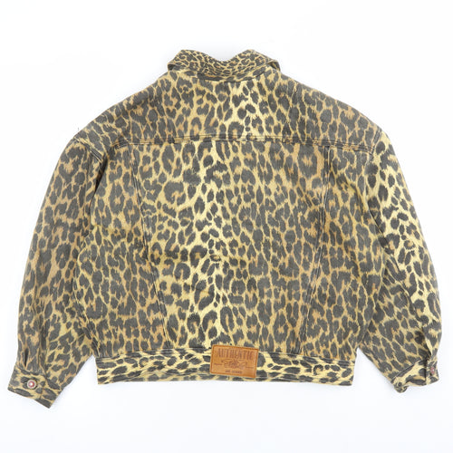 Jag Jeans Womens Brown Animal Print Jacket Size S Button - Leopard Pattern