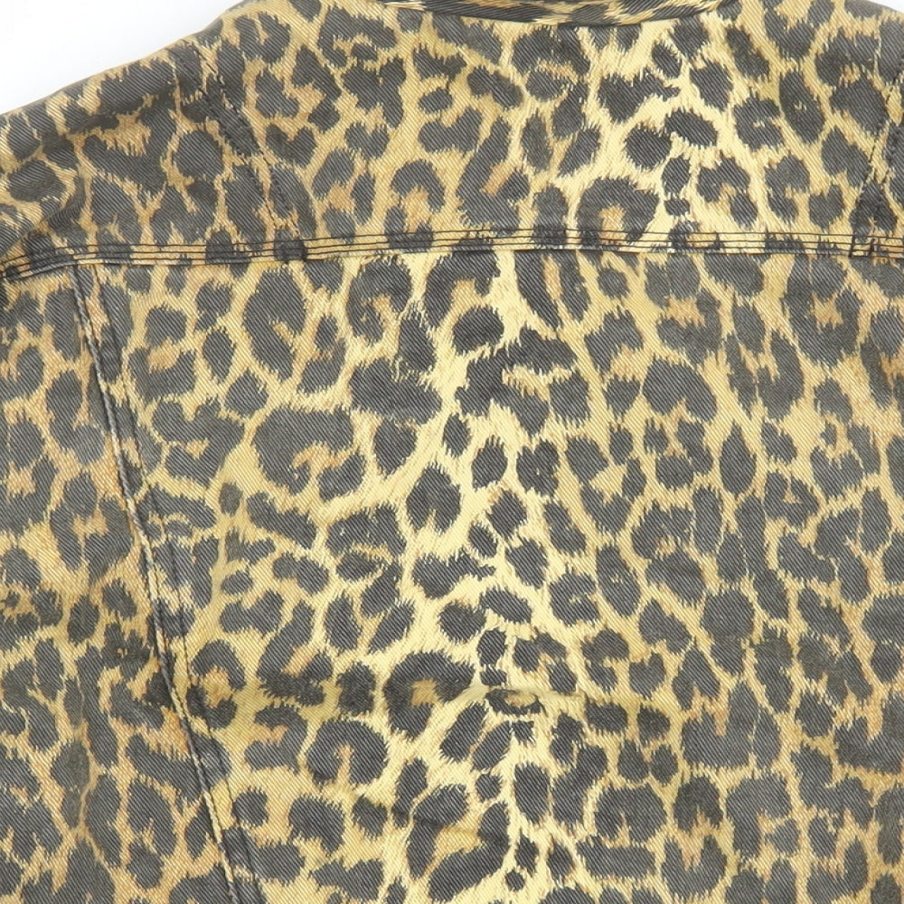 Jag Jeans Womens Brown Animal Print Jacket Size S Button - Leopard Pattern