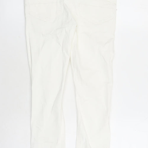 Matalan Girls White Cotton Skinny Jeans Size 12 Years L27 in Regular Zip - Distressed Look