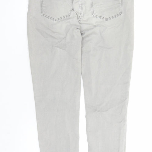 H&M Womens Grey Cotton Jegging Jeans Size 8 L30 in Regular - Elasticated Waist