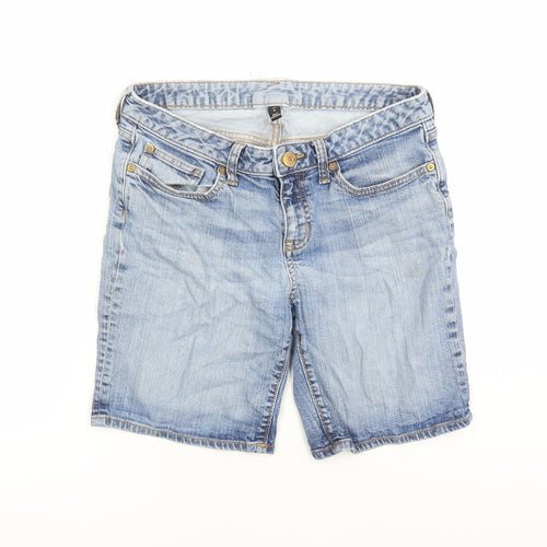 Gap Womens Blue Cotton Basic Shorts Size 8 L7 in Regular Zip - Pockets