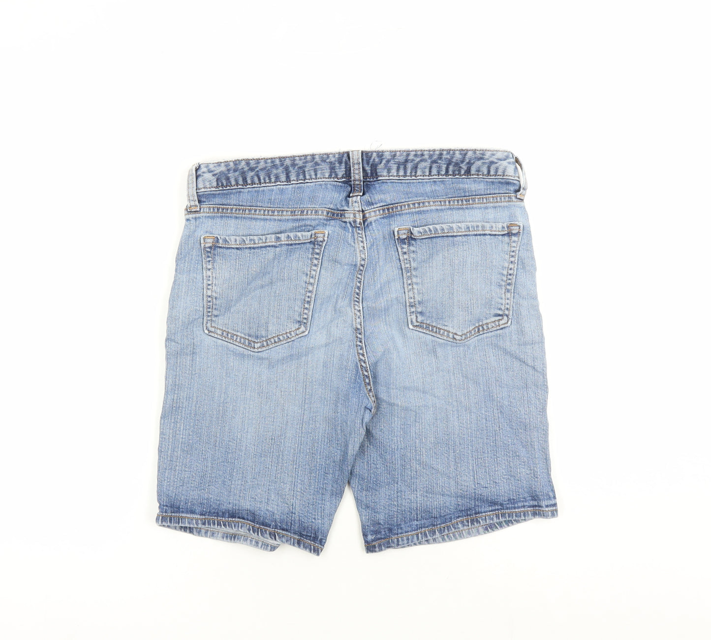 Gap Womens Blue Cotton Basic Shorts Size 8 L7 in Regular Zip - Pockets