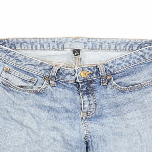 Gap Womens Blue Cotton Basic Shorts Size 8 L7 in Regular Zip - Pockets