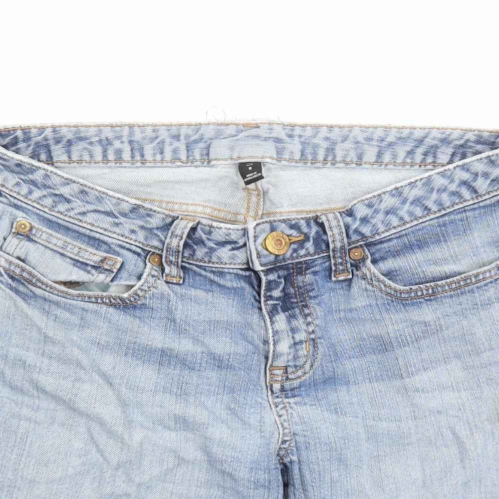 Gap Womens Blue Cotton Basic Shorts Size 8 L7 in Regular Zip - Pockets