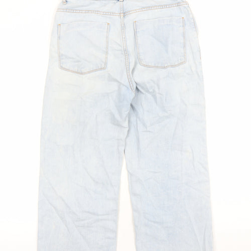 Outfit Girls Blue Cotton Straight Jeans Size 13 Years L22 in Regular Zip - Raw Hems