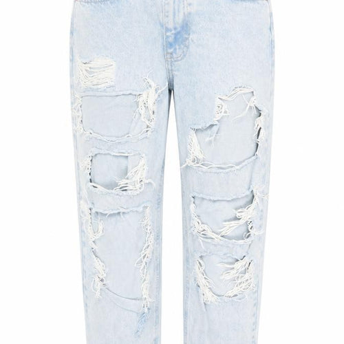 New Look Womens Blue Cotton Mom Jeans Size 6 L27 in Regular Zip - Pockets