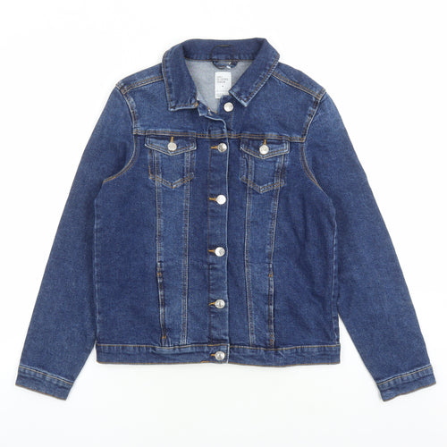Denim & Co. Girls Blue Jacket Size 12-13 Years Button