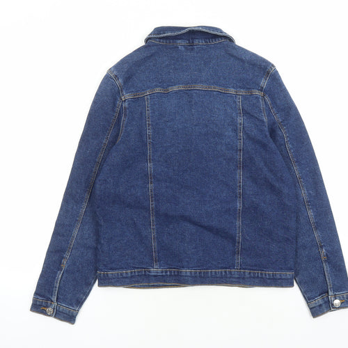 Denim & Co. Girls Blue Jacket Size 12-13 Years Button