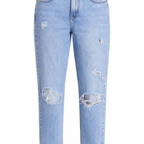 New Look Maternity Girls Blue Cotton Straight Jeans Size 13 Years L27 in Regular Zip - Distressed Look
