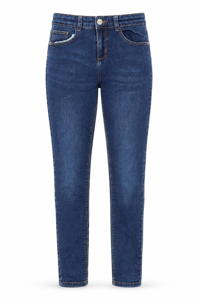 Denim & Co. Girls Blue Cotton Skinny Jeans Size 11-12 Years L23 in Regular Zip - Pockets
