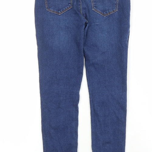 Denim & Co. Girls Blue Cotton Skinny Jeans Size 11-12 Years L23 in Regular Zip - Pockets