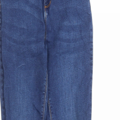 Denim & Co. Girls Blue Cotton Skinny Jeans Size 11-12 Years L23 in Regular Zip - Pockets