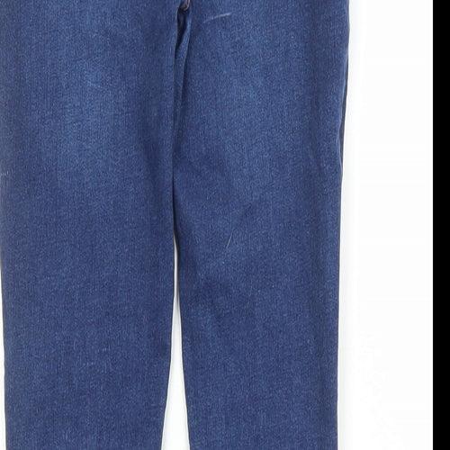 Denim & Co. Girls Blue Cotton Skinny Jeans Size 11-12 Years L23 in Regular Zip - Pockets