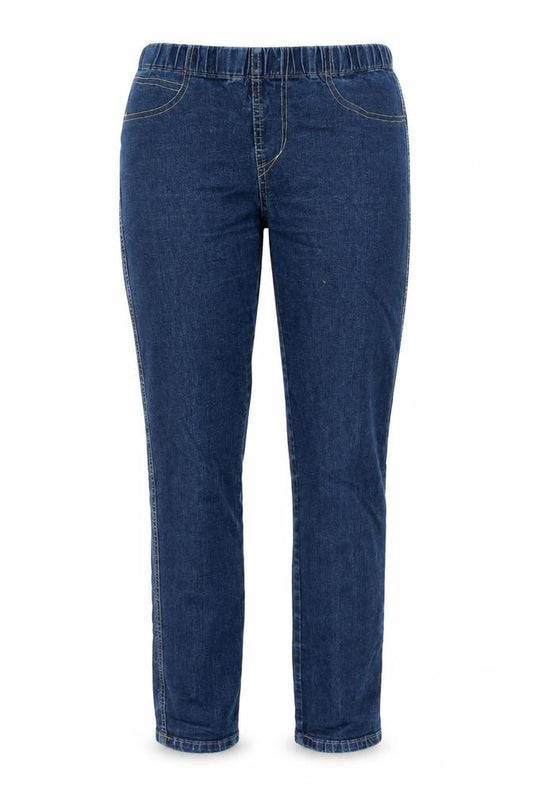 Front view of Parisian women’s blue cotton jegging jeans, size UK 10, 29-inch leg regular - elasticated waist
