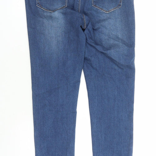 F&F Womens Blue Cotton Skinny Jeans Size 10 L29 in Slim Zip - High Waisted