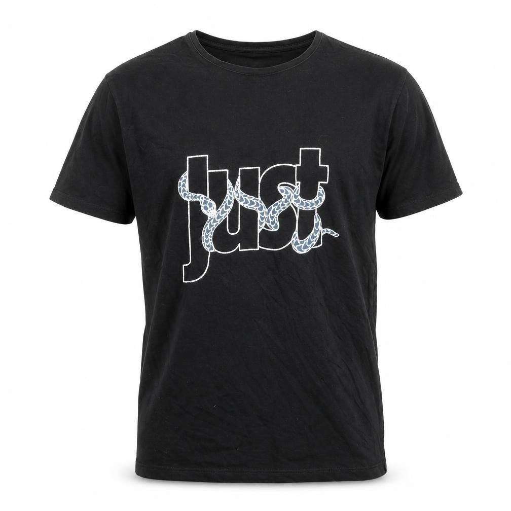 Just Cavalli Mens Black Cotton T-Shirt Size M Crew Neck