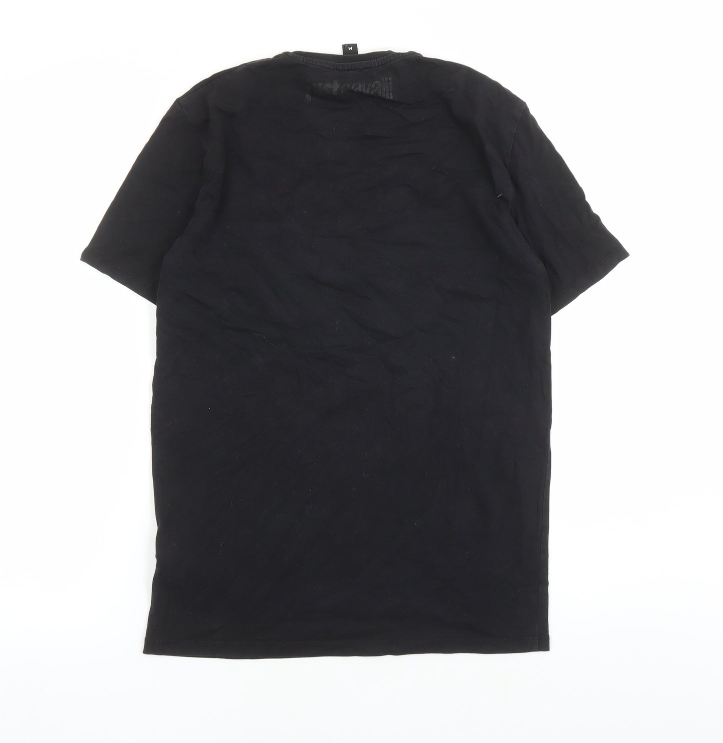 Just Cavalli Mens Black Cotton T-Shirt Size M Crew Neck